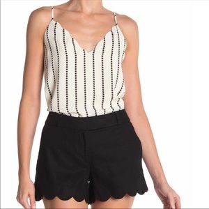 Socialite Scalloped Polka Dot V Neck Camisole XS